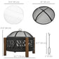 Outsunny 31" Outdoor Fire pit, 2-in-1 Wood Burning Fire Pit Brazier with Lid, BBQ Grill, Poker for Backyard, Camping, Black | The Comfy Couch Canada