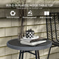 Outsunny Patio Wicker End Table with Plastic Wood Top X-Shape Support Backyard Garden Balcony Grey | The Comfy Couch Canada