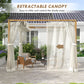 Outsunny 10x10 ft Garden Gazebo Shelter with Retractable Pergola, Nettings for Grill & Patio Deck, Natural - Create a Cozy Retreat | The Comfy Couch Canada