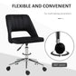 Vinsetto Mid Back Office Chair Velvet Fabric Swivel Scallop Shape Computer Desk Chair, Black | The Comfy Couch Canada