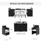 Outsunny 9PC Patio Wicker Dining Set PE Rattan Garden Sofa Space-Saving Outdoor Furniture Armchairs Included | The Comfy Couch Canada