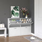 HOMCOM Entryway Shoe Organizer, Modern Wooden Shoe Rack Cabinet with 4 Flip Down Drawers, Ample Storage Space in White | The Comfy Couch Canada