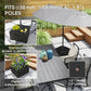 Outsunny Patio Umbrella Base Outdoor Umbrella Stand with Wheels Handles, Patio Umbrella Stand, Filled Up to 176lbs with Stand or 110lbs with Water for Garden, Poolside, Black | The Comfy Couch Canada