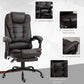 Vinsetto Reclining Office Chair with 7-Point Vibrating Massage Footrest Adjustable Height Swivel Chair Brown | The Comfy Couch Canada