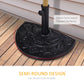 Outsunny 20" Half Round Patio Umbrella Base: Decorative Resin Stand Holder, Outdoor, Black | The Comfy Couch Canada