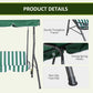 Outsunny 3-Seat Patio Swing Chair, Outdoor Porch Swing Glider with Adjustable Canopy, Removable Cushion for Garden