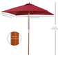 Outsunny 6.6x5ft Square Market Parasol, Wooden Patio Umbrella with Tilt Mechanism and 6 Bamboo Ribs, Garden Sunshade, Wine Red | The Comfy Couch Canada