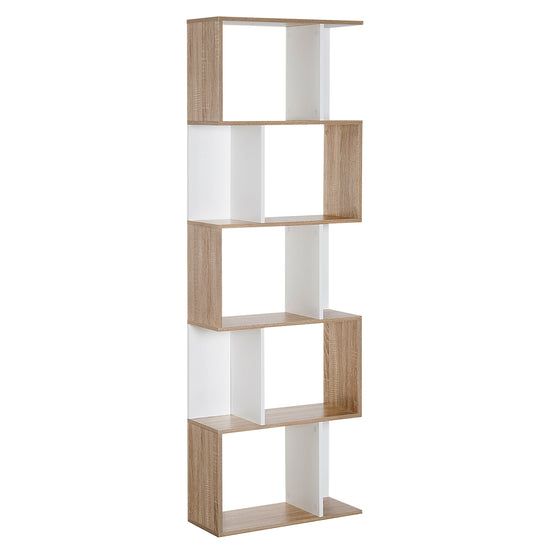 HOMCOM 5-Tier Modern Bookcase Display Shelf Storage Room Divider for Living Room Home Office White | The Comfy Couch Canada