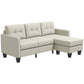 HOMCOM L-shaped Sofa, 3 Seater Sectional Couch with Ottoman, Corner Sofa with Thick Padded Cushion and Wood Legs, Beige | The Comfy Couch Canada