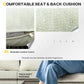 Outsunny 3 Piece Patio Furniture Set Aluminum Frame Outdoor Rattan Sofa Sectional Conversation Set Beige | The Comfy Couch Canada