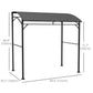 Outsunny BBQ Grill Gazebo 7x5 ft Steel Frame Garden Canopy Tent Charcoal Grey with Hooks Outdoor Sun Shade | The Comfy Couch Canada