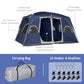 Outsunny Camping Tent, Family Tent 4-8 Person 2 Room, with Large Mesh Windows, Easy Set Up 13&