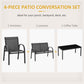 Outsunny 4-Piece Patio Furniture Set Garden Conversation Set with Loveseat, Single Chairs and Coffee Table | The Comfy Couch Canada