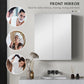 HOMCOM Wall Mount Mirrored Bathroom Medicine Cabinet Adjustable Shelf Double Soft Close Doors Grey | The Comfy Couch Canada