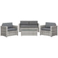 Outsunny Deluxe 4PC Outdoor Wicker Sofa Set PE Rattan Patio Furniture Extra Wide Seat Conversation Tempered Glass.