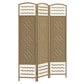 HOMCOM 3-Panel Folding Room Separator: Portable Privacy Screen, Wave Fiber Room Partition for Home Office, Natural | The Comfy Couch Canada