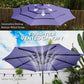 Outsunny 10.7FT Patio Umbrella with 8 Ribs, Crank, Push Button Tilt, Air Vents, for Backyard, Deck and Lawn, Purple | The Comfy Couch Canada