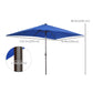 Outsunny 6.5x10ft Rectangle Solar LED Patio Umbrella: Aluminum Tilt Outdoor Market Parasol, Dark Blue | The Comfy Couch Canada