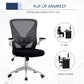 Vinsetto Mesh Office Chair: Swivel Task Desk Chair, Lumbar Support, Flip-Up Arm, Adjustable, Grey Black | The Comfy Couch Canada