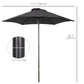 Outsunny 6.6FT Patio Umbrella, Outdoor Parasol with 6 Solid Ribs, Black | The Comfy Couch Canada