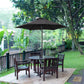 Outsunny 6.6FT Patio Umbrella, Outdoor Parasol with 6 Solid Ribs, Black | The Comfy Couch Canada