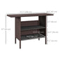 Outsunny Bar Height Outdoor Rattan Table, Patio Wicker Bar Table with 2 Storage Shelves, 55.1" x 18.5" x 37", Brown | The Comfy Couch Canada