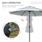 Outsunny 9FT Patio Umbrella 3 Tiers Outdoor Market Umbrella Crank Push Button Tilt for Deck Backyard Lawn Cream White | The Comfy Couch Canada