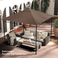Outsunny Gazebo Canopy Replacement 9.84 x 9.84ft UV Protected Top Sun Shade Coffee | The Comfy Couch Canada