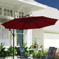 Outsunny 9.7ft Offset Patio Umbrella Garden Hanging Parasol Banana Cantilever Umbrella with Base, Crank, Wine Red | The Comfy Couch Canada