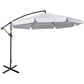 Outsunny 11FT White Offset Patio Umbrella Cantilever Easy Tilt Cross Base 8 Ribs Sun Shade for Garden | The Comfy Couch Canada