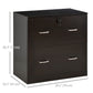 Vinsetto Secure Vertical File: 2 Locking Drawers with Hanging Rails for A4 Home Office Document Organization, Espresso | The Comfy Couch Canada