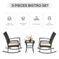 Outsunny Rocking Chair Set 3pc Rattan Wicker Outdoor Patio Furniture with Side Table Comfortable Brown | The Comfy Couch Canada