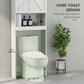 HOMCOM Over The Toilet Bathroom Cabinet Modern Above Toilet Storage Barn Doors Open Shelf White | The Comfy Couch Canada