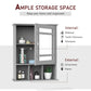 Kleankin Grey Wall Cabinet: Mounted Bathroom/Kitchen Storage with Mirrored Door & 3 Shelves for Space Efficiency | The Comfy Couch Canada