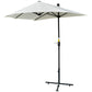 Outsunny Half Patio Umbrella 6.6x6ft with Double-Sided Canopy, Crank Handle, Base - Ideal for Garden, Balcony in Cream.