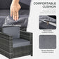 Outsunny Outdoor Rattan Sofa, Patio Wicker Armchair with Cushions for Garden, Balcony, Porch, Grey | The Comfy Couch Canada