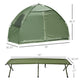 Outsunny Pop Up Camping Cot Tent Combo Set Portable Folding Outdoor Elevated Bed Dark Green | The Comfy Couch Canada