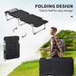 Outsunny Folding Camping Cot Sleeping Bed for Adults Office Outdoor Hiking Portable Black | The Comfy Couch Canada