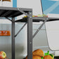Outsunny Aluminum Folding Camping Kitchen Cook Station Carrying Bag 4 Side Tables 2 Shelves BBQ RV Picnic Black.