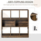 HOMCOM Rustic Retreat: 3-Tier Storage Shelf Bookcase Display Rack Organizer for Office Living Room, Rustic Brown Finish | The Comfy Couch Canada