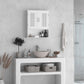 kleankin Modern White Wall Cabinet: 2-Door Bathroom Organizer with Storage Shelf for Streamlined Kitchen & Laundry Areas | The Comfy Couch Canada