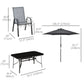 Outsunny 8-Piece Grey Patio Dining Set with Umbrella - Includes 6 Chairs & Table for Outdoor Entertaining | The Comfy Couch Canada