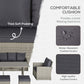 Outsunny 6PC Rattan Patio Dining Set Outdoor Furniture PE Wicker Sofa Chairs Table Garden Grey | The Comfy Couch Canada