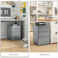 Vinsetto Filing Cabinet 3 Drawers Steel Home Office Storage Wheels Lock A4 Letters Legal-sized Files Grey Metal | The Comfy Couch Canada