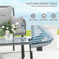 Outsunny 2 Pieces Wicker Patio Furniture Set, Small Patio Seat with Outdoor Loveseat, Glass Top Table and Cushions, Light Grey | The Comfy Couch Canada