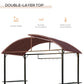 Outsunny 8x4ft BBQ Gazebo Tent Metal Frame Grill Canopy Garden Sunshade Portable Shelter Backyard w/ Side Shelf Coffee | The Comfy Couch Canada
