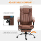 Vinsetto Vibration Massage Office Chair: 6-point Micro Fiber Recliner, Retractable Footrest, Brown | The Comfy Couch Canada