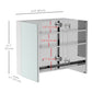 HOMCOM Wall Mounted Mirror Bathroom Medicine Cabinet 2 Doors 3-Tier Shelving Silver.