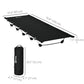 Outsunny Lightweight Camping Cot, Aluminium Portable Folding Bed w/ Strong Support 331 lbs and Carry Bag for Camping, Black