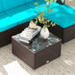 Outsunny Turquoise Patio Furniture Set, Soft Cushioned Corner Sofa Sets for Outdoor Comfort and Style | The Comfy Couch Canada